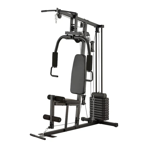 Train every major muscle group with the Premium Multi Gym – a multifunctional home and commercial workout station with a 45kg or 66kg weight stack, cable system, pull-up bar, and leg extension for complete full-body training.