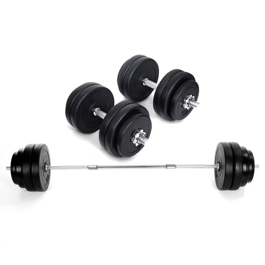 65kg Chrome Adjustable Dumbbell Set | 2-in-1 Barbell & Dumbbell Kit | Cast Iron Plates with Knurled Handles | Strength Training for Home Gym