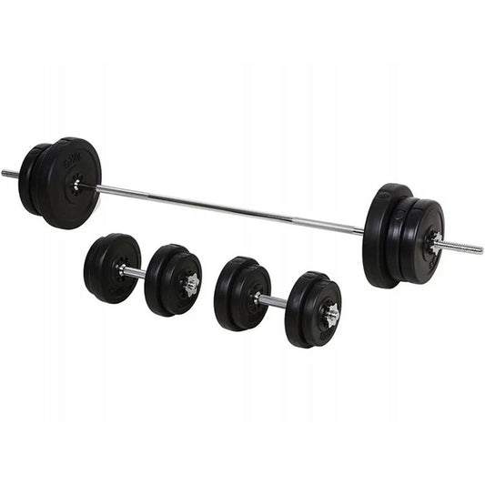 65kg Chrome Adjustable Dumbbell Set | 2-in-1 Barbell & Dumbbell Kit | Cast Iron Plates with Knurled Handles | Strength Training for Home Gym