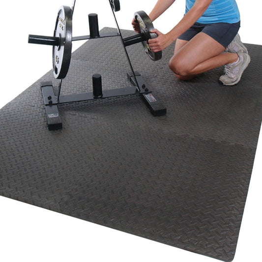 Interlocking Puzzle Exercise Mats – 10mm EVA Foam Tiles with Non-Slip Rubber Top & Shock Absorption – Water-Resistant Home Gym Flooring