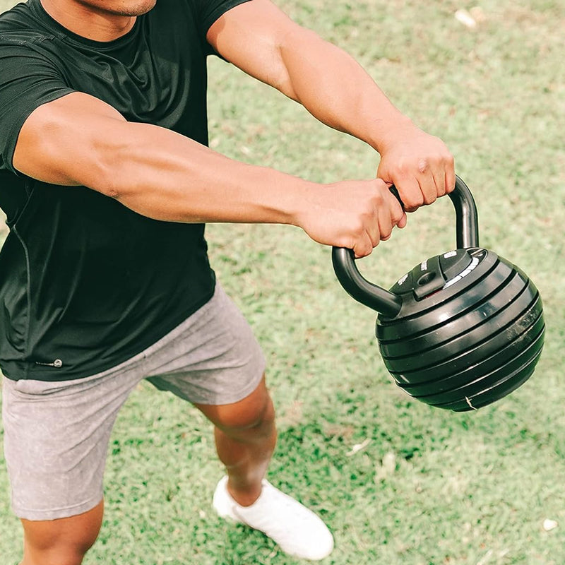 7-in-1 Adjustable Kettlebell Set (4kg to 18kg) – Quick-Lock System, Cast Iron Build – Space-Saving Strength Training for Home Workouts
