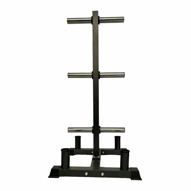 3-Tier Olympic Weight Tree & Barbell Rack – Heavy-Duty 200kg Stand for 2'' Plates – Compact, Scratch-Resistant Home Gym Storage