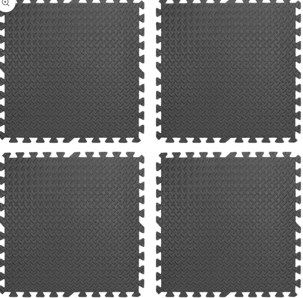 Interlocking Puzzle Exercise Mats – 10mm EVA Foam Tiles with Non-Slip Rubber Top & Shock Absorption – Water-Resistant Home Gym Flooring