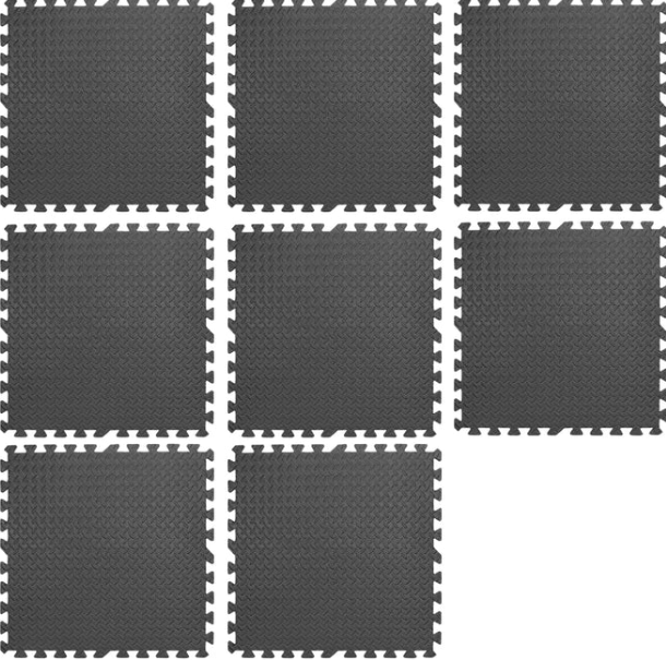 Interlocking Puzzle Exercise Mats – 10mm EVA Foam Tiles with Non-Slip Rubber Top & Shock Absorption – Water-Resistant Home Gym Flooring