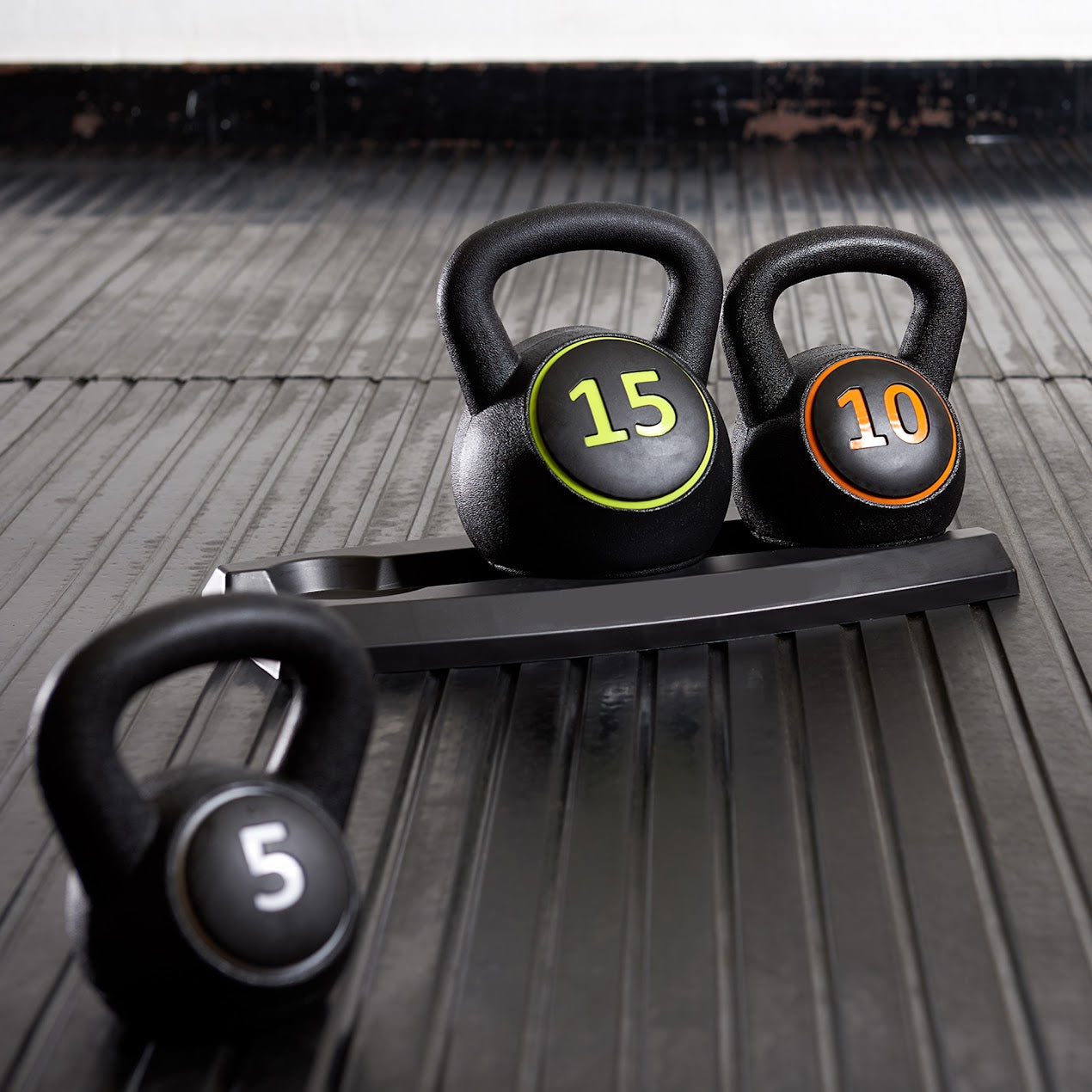 3-Piece Vinyl Coated Kettlebell Weights Set with Tray | Full-Body Strength Training for Cross Training, Home Fitness, MMA & Functional Workouts