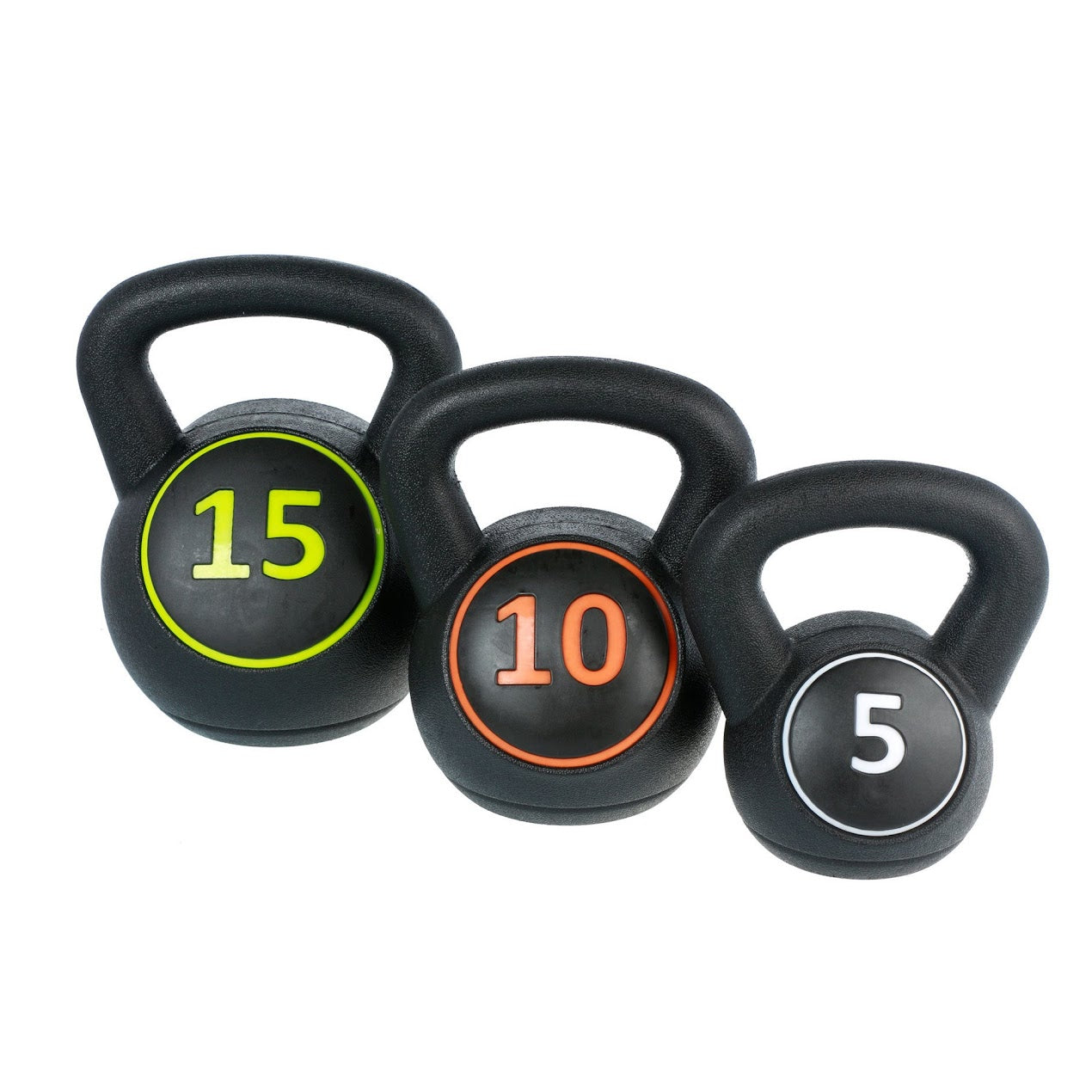 3-Piece Vinyl Coated Kettlebell Weights Set with Tray | Full-Body Strength Training for Cross Training, Home Fitness, MMA & Functional Workouts