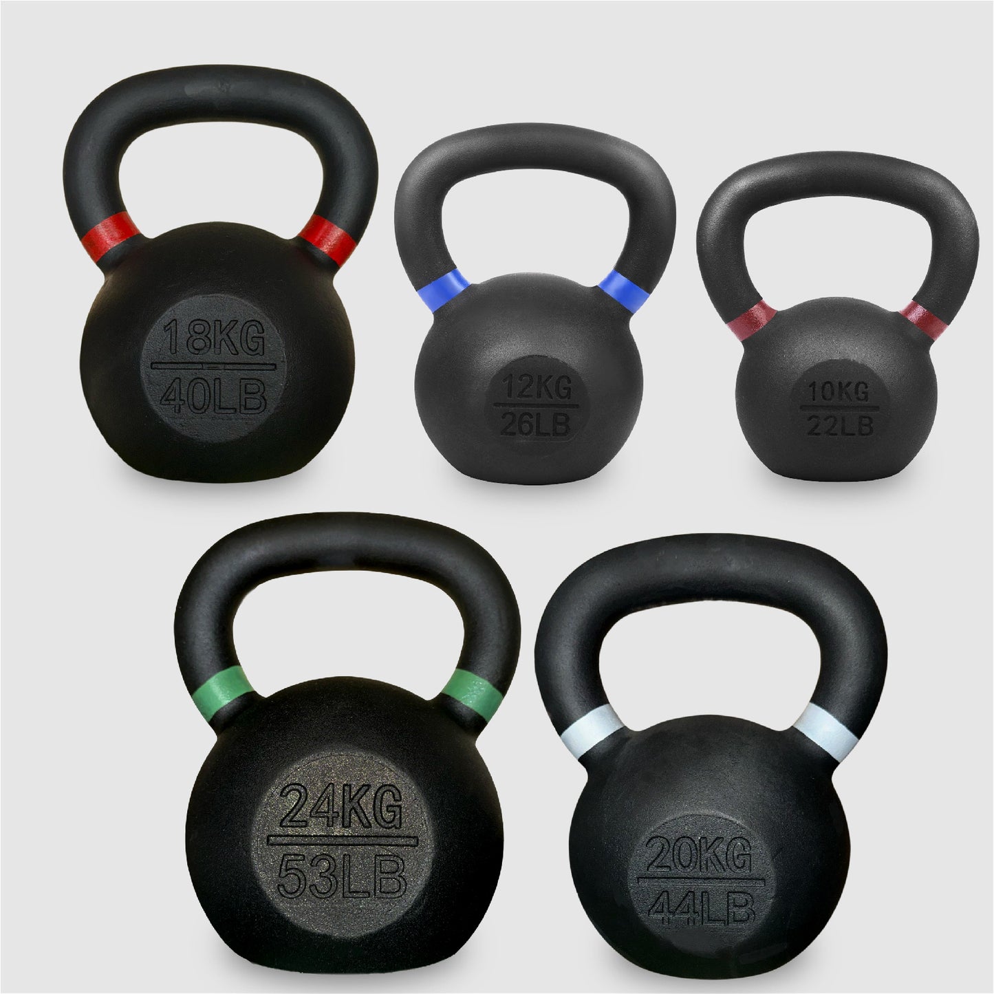 Cast Iron Kettlebells – Solid Build with Smooth Wide Handles – Multiple Weights for Home Gyms & Fitness Centres