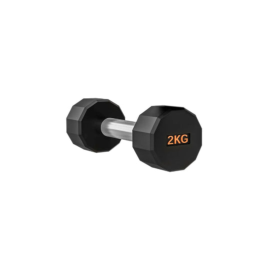 Premium Round Hex Dumbbells – Rubber-Coated Anti-Roll Weights with Knurled Steel Grip | Available in Singles, Pairs, or Full Sets with Optional Rack for Home Gym Strength Training