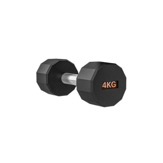 Premium Round Hex Dumbbells – Rubber-Coated Anti-Roll Weights with Knurled Steel Grip | Available in Singles, Pairs, or Full Sets with Optional Rack for Home Gym Strength Training