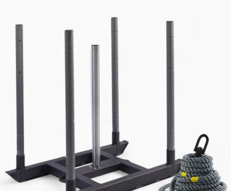 Heavy Duty Push & Pull Sled with 10m Sprint Mat | Numbered Sprint Sled Track for Speed & Strength Training | Durable Training Aid for Athletes & Coaches