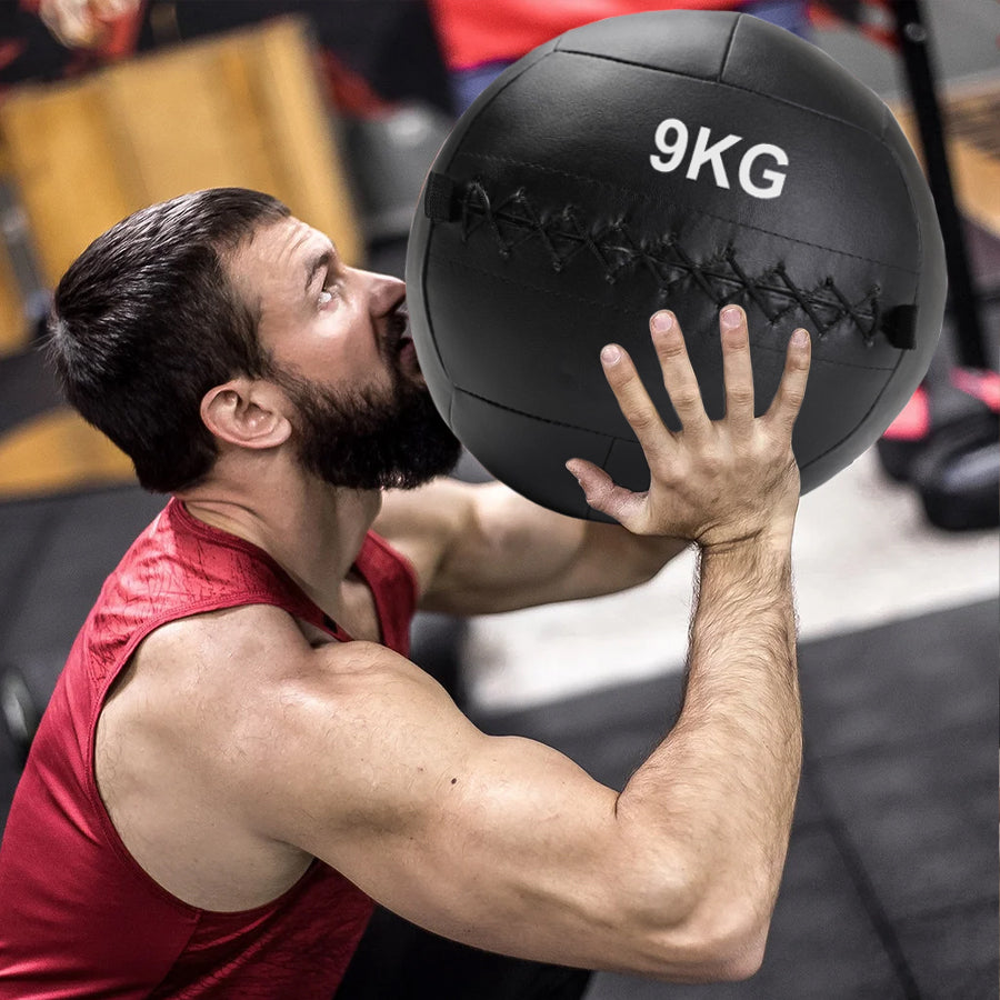 Wall Ball Medicine Ball Set – 3kg to 12kg Vinyl Balls for CrossFit, HIIT & Core Training – Heavy-Duty, Double-Stitched Design