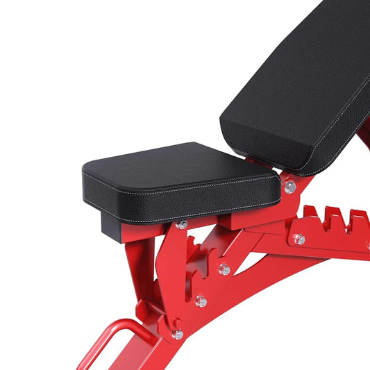 Tri Leg Commercial Weight Bench – Fully Adjustable Flat, Incline, Decline FID Bench with Nonslip Cushions, 1300lbs Capacity Heavy-Duty Utility Bench for Full Body Gym Training