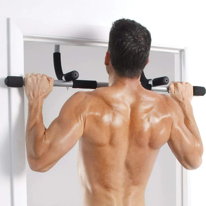 Doorway Pull-Up Bar – No Drilling Required Chin-Up Bar with Padded Multi-Grip Handles, Fits 61–81cm Frames – Heavy-Duty Foldable Upper Body Trainer