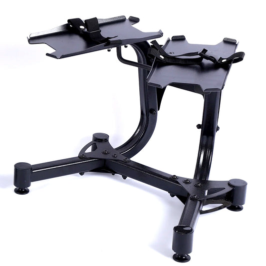 Adjustable Dumbbell Stand – Space-Saving Rack for 24kg & 40kg Dumbbells with Securing Strap – Heavy-Duty Home Gym Storage
