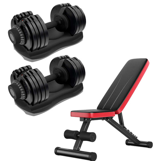 32.5kg Adjustable Dumbbell – 12-in-1 Weight Set | 5kg to 32.5kg Quick-Select Dumbbells Pair for Home Gym | Space-Saving Strength Training Equipment