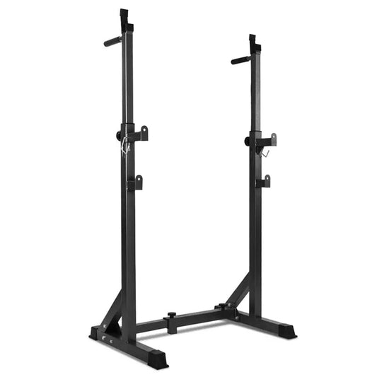 Half Squat Rack – Adjustable Barbell Stand with Dip Station & Spotters, 200kg Capacity – Multi-Function Home Gym Equipment