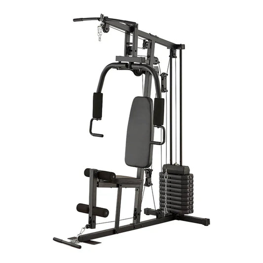 Train every major muscle group with the Premium Multi Gym – a multifunctional home and commercial workout station with a 45kg or 66kg weight stack, cable system, pull-up bar, and leg extension for complete full-body training.