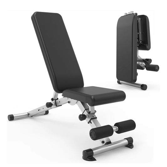 Adjustable Weight Bench with Dip Station & Barbell Rack – 6 Backrest Angles – 500kg Capacity Commercial Grade Strength Bench for Incline, Decline & Flat Training