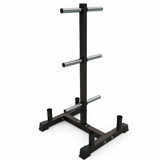 3-Tier Olympic Weight Tree & Barbell Rack – Heavy-Duty 200kg Stand for 2'' Plates – Compact, Scratch-Resistant Home Gym Storage