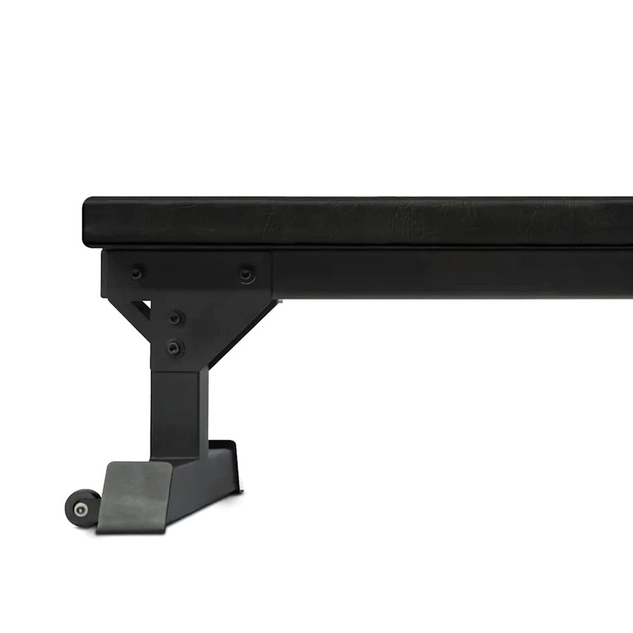 Commercial Flat Weight Bench | 300kg Capacity Pro Club Fitness Bench with Rear Wheels & Thick Padding | Compact Gym Bench for Dumbbell & Chest Workouts