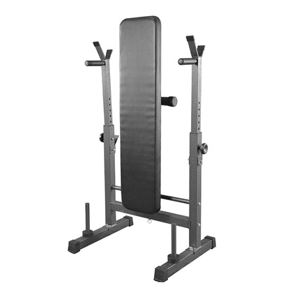 Adjustable Weight Bench with Dip Station & Barbell Rack – 250kg Capacity Heavy-Duty Strength Equipment – Foldable Home Gym Bench with Incline & Flat Positions