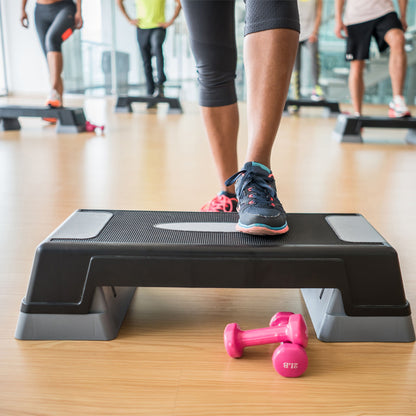 Premium Adjustable Aerobic Stepper – Multi-Height Platform with Stackable Risers – Two Sizes, Three Colours – Home Gym Cardio & Strength Trainer – 150kg Capacity