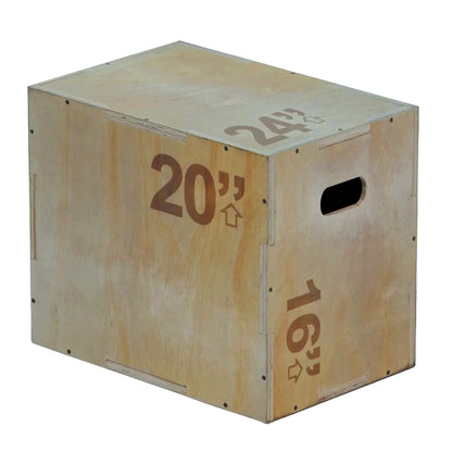 3-in-1 Wooden Plyo Jump Box – Durable Training Platform with Multiple Heights for Box Jumps, Step-Ups & Strength Workouts