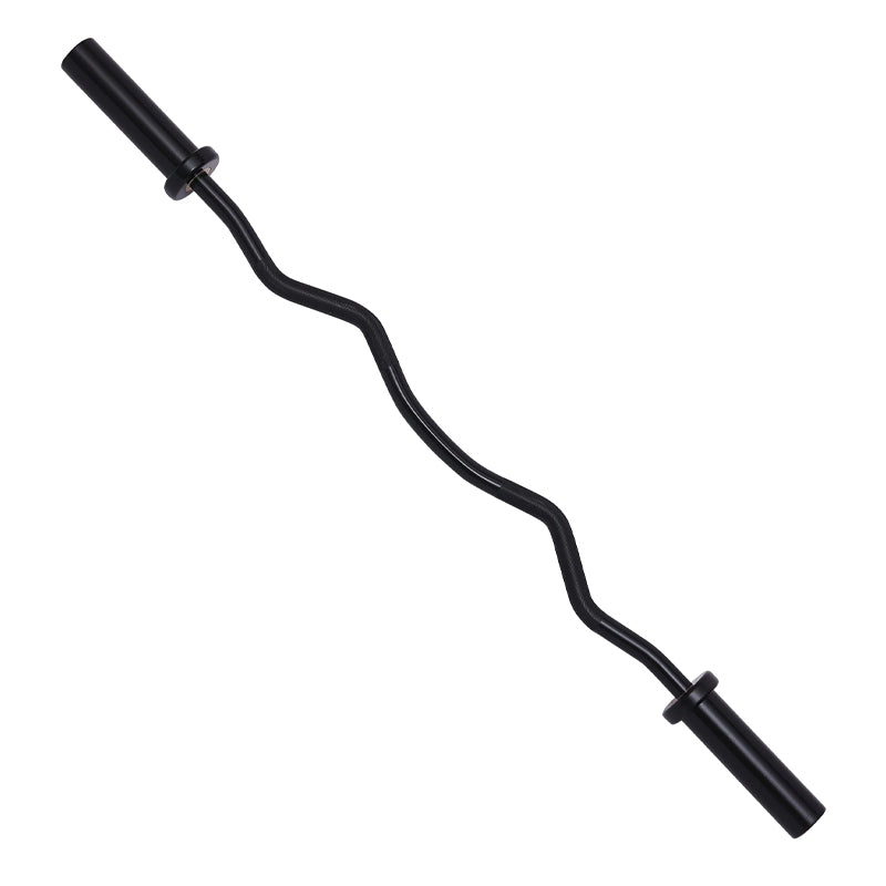 Olympic EZ Curl Bar 47" – Chrome Angled Barbell for Bicep Curls, Squats & Hip Thrusts – 500lb Capacity + 2 Spring Collars – Fits 2" Plates