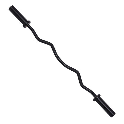Olympic EZ Curl Bar 47" – Chrome Angled Barbell for Bicep Curls, Squats & Hip Thrusts – 500lb Capacity + 2 Spring Collars – Fits 2" Plates