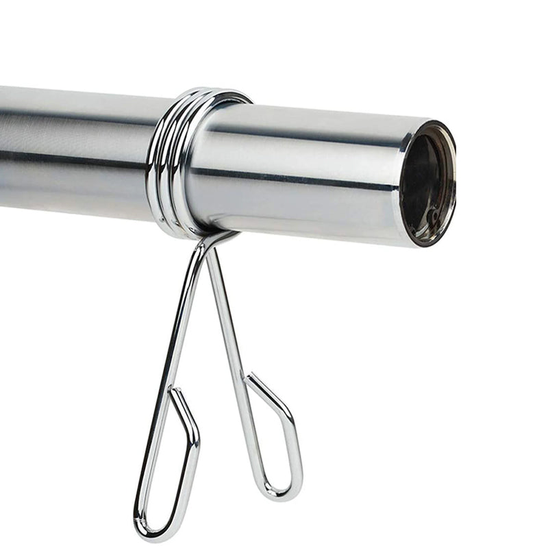Olympic 2" Spring Collars – Chrome Barbell Clips with Quick-Release – Secure Weight Locking for Strength Training