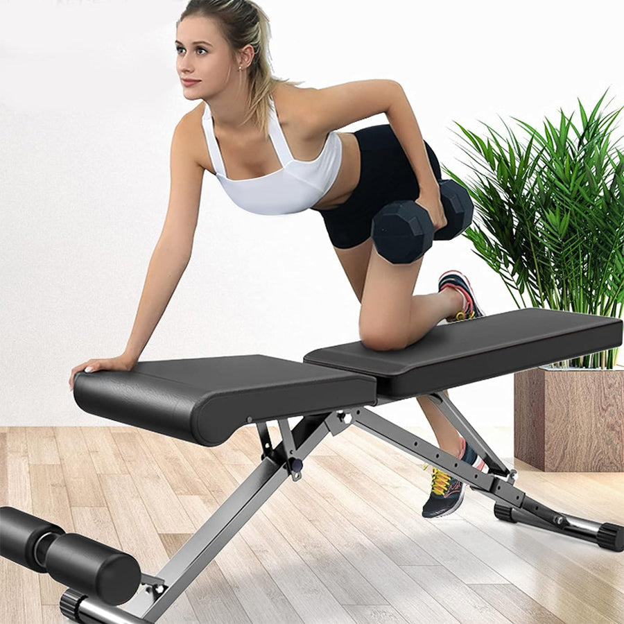 Adjustable Weight Bench with Dip Station & Barbell Rack – 6 Backrest Angles – 500kg Capacity Commercial Grade Strength Bench for Incline, Decline & Flat Training