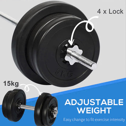 65kg Chrome Adjustable Dumbbell Set | 2-in-1 Barbell & Dumbbell Kit | Cast Iron Plates with Knurled Handles | Strength Training for Home Gym