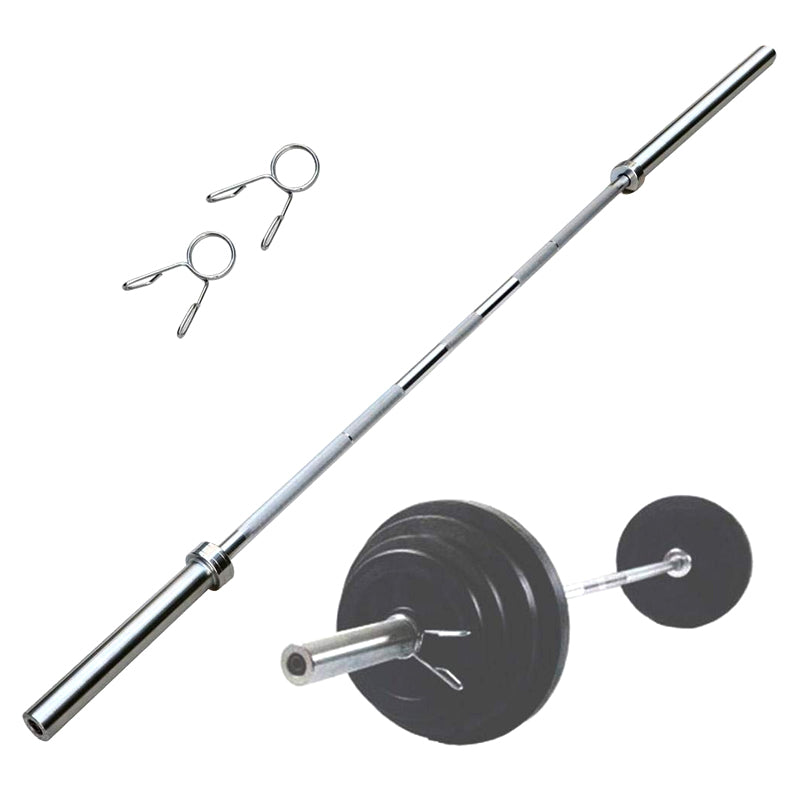 Olympic 2" Barbell – Heavy-Duty Steel Bar with Spring Collars – 4ft to 7ft Options for Home Gym & Strength Training