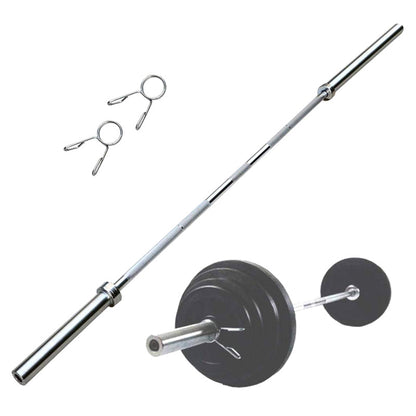 Olympic 2" Barbell – Heavy-Duty Steel Bar with Spring Collars – 4ft to 7ft Options for Home Gym & Strength Training