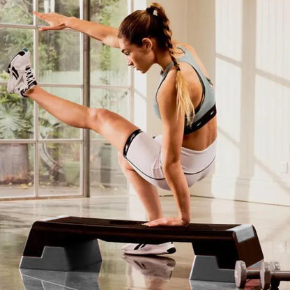 Premium Adjustable Aerobic Stepper – Multi-Height Platform with Stackable Risers – Two Sizes, Three Colours – Home Gym Cardio & Strength Trainer – 150kg Capacity