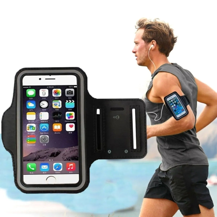 Sports Armband Phone Holder – Adjustable, Water-Resistant & Touchscreen Compatible with Card Slot & Key Pocket for Running, Cycling & Gym