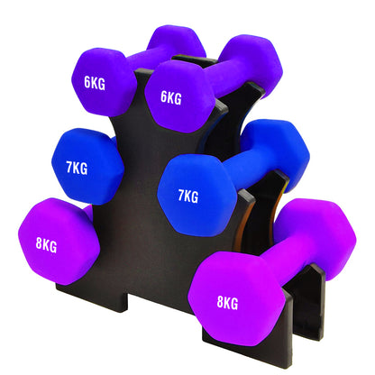 Neoprene Dumbbell Tree Rack – 3-Tier or 5-Tier Space-Saving Stand with Heavy-Duty Steel & Powder-Coated Finish for Home Gym