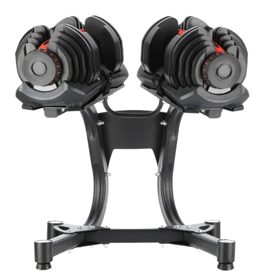 Adjustable Dumbbell Stand – Space-Saving Rack for 24kg & 40kg Dumbbells with Securing Strap – Heavy-Duty Home Gym Storage