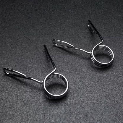 Olympic 2" Spring Collars – Chrome Barbell Clips with Quick-Release – Secure Weight Locking for Strength Training