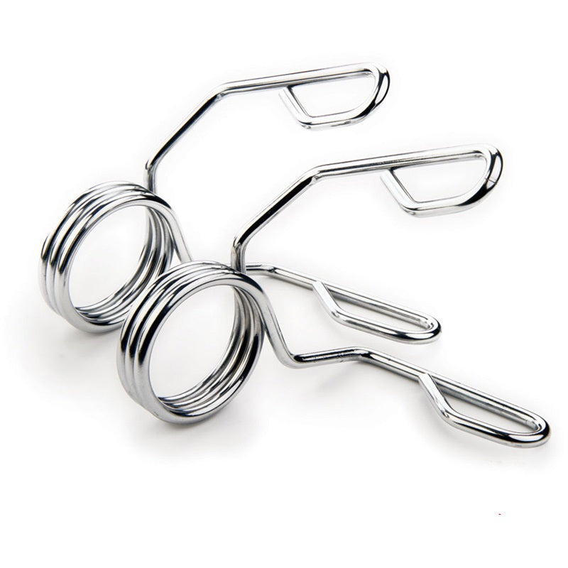 Olympic 2" Spring Collars – Chrome Barbell Clips with Quick-Release – Secure Weight Locking for Strength Training