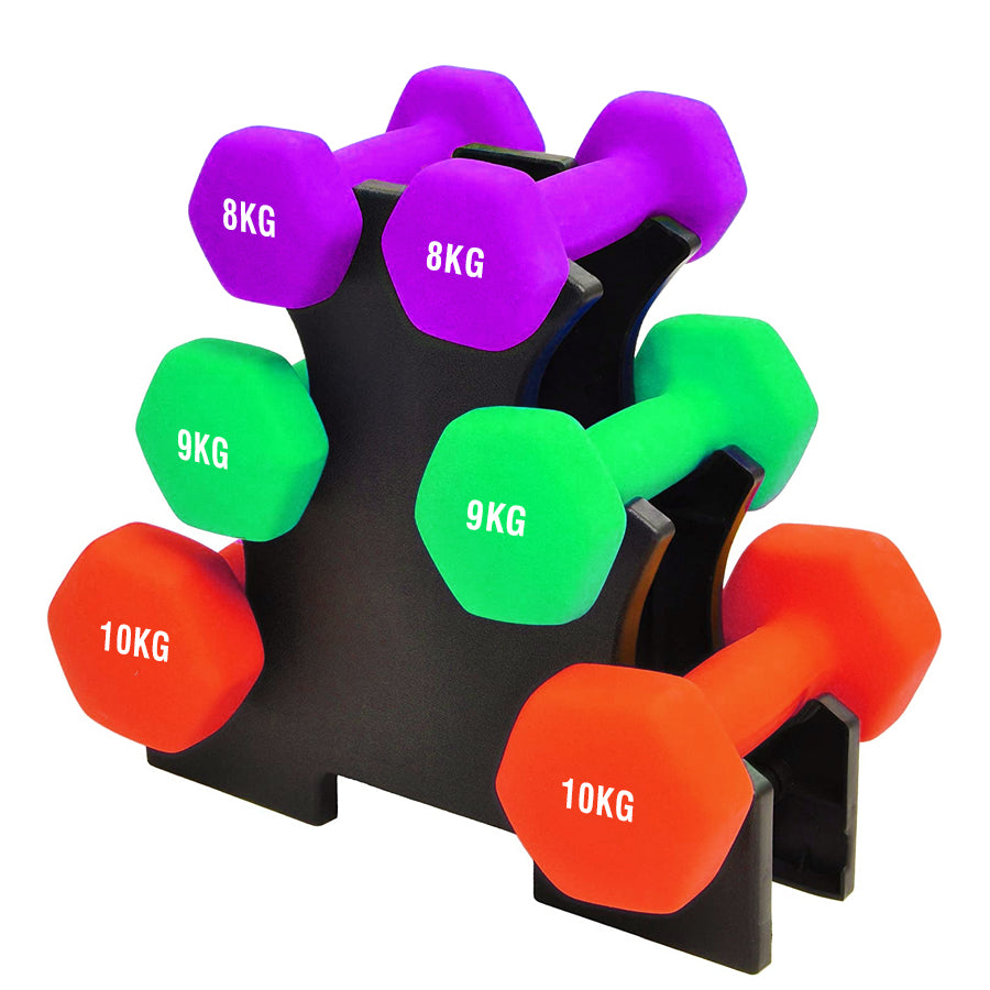 Neoprene Dumbbell Tree Rack – 3-Tier or 5-Tier Space-Saving Stand with Heavy-Duty Steel & Powder-Coated Finish for Home Gym