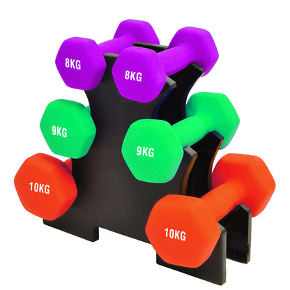 Neoprene Dumbbell Tree Rack – 3-Tier or 5-Tier Space-Saving Stand with Heavy-Duty Steel & Powder-Coated Finish for Home Gym