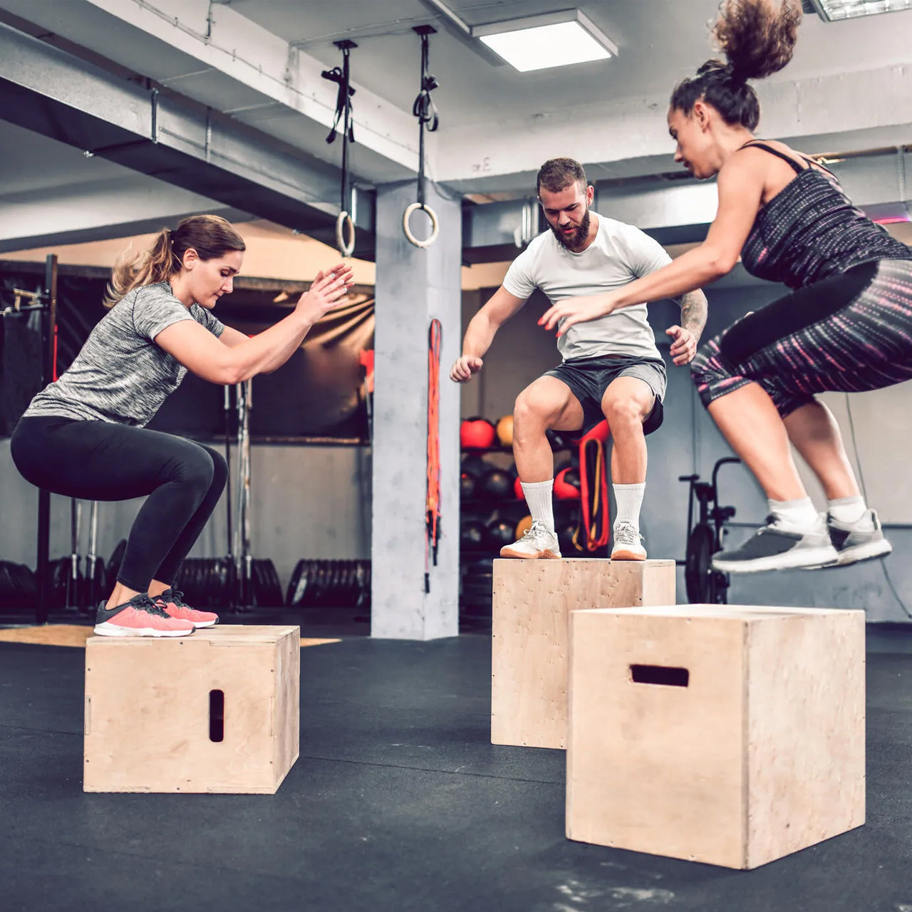 3-in-1 Wooden Plyo Jump Box – Durable Training Platform with Multiple Heights for Box Jumps, Step-Ups & Strength Workouts
