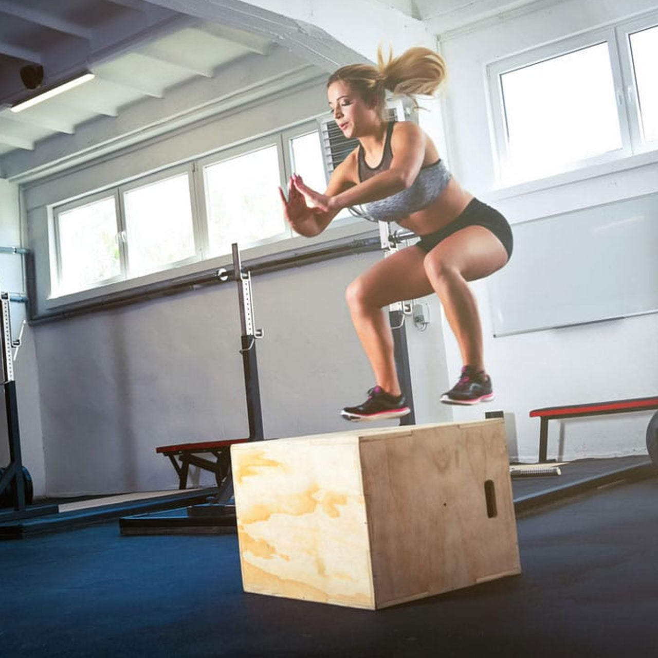 3-in-1 Wooden Plyo Jump Box – Durable Training Platform with Multiple Heights for Box Jumps, Step-Ups & Strength Workouts