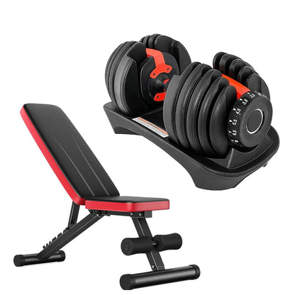 40kg Adjustable Dumbbell – 17-in-1 Quick Dial, Non-Slip Handle, Space-Saving Home Gym Weight for All Fitness Levels