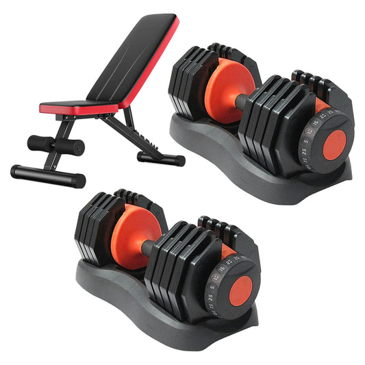 25kg Adjustable Dumbbell – 10-in-1 Set | 2.5kg to 25kg Quick-Select Weight Pair with Safety Lock | Compact Strength Training for Men & Women Home Gym