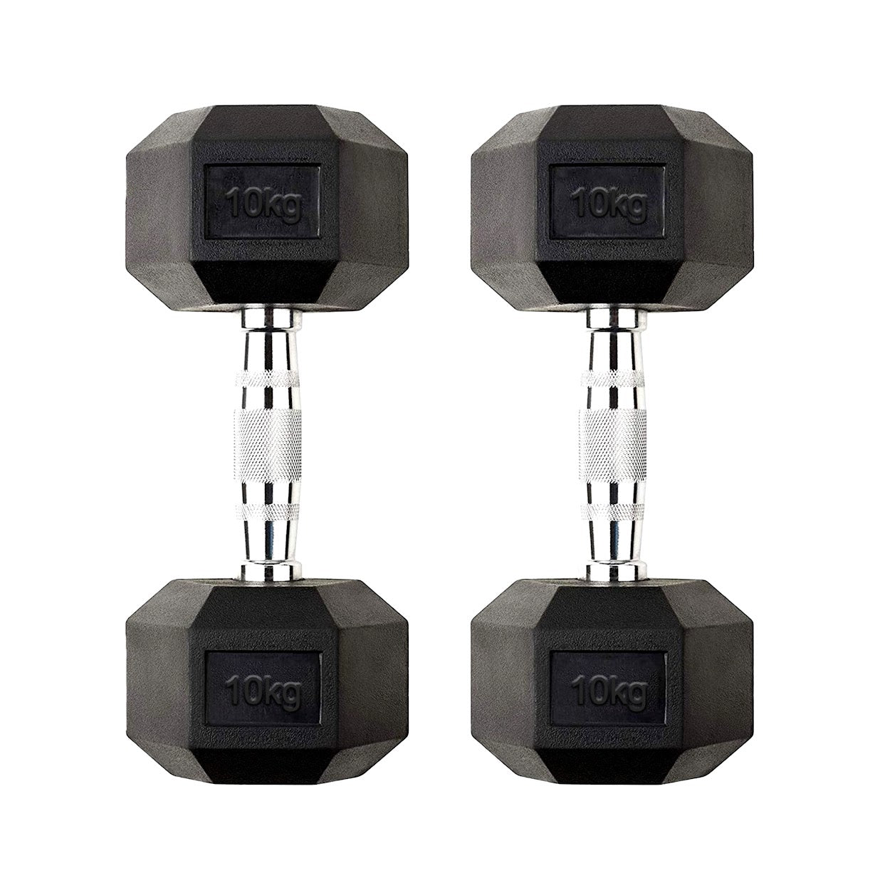 Premium Hex Dumbbells – Professional Rubber Coated Weights, Anti-Roll Design, Singles, Pairs or Sets to 60kg for Home Gym Strength Training