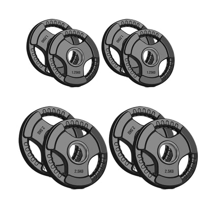 Tri-Grip Olympic Weight Plates – 2'' Rubber-Coated Cast Iron, Premium Quality for Home & Commercial Gyms