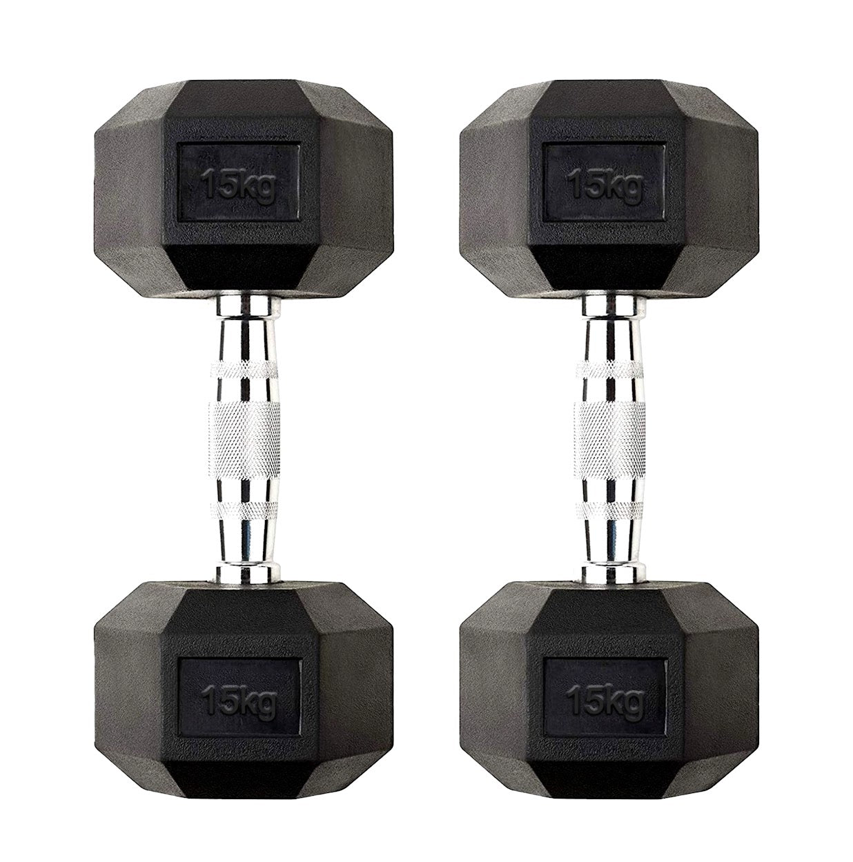 Premium Hex Dumbbells – Professional Rubber Coated Weights, Anti-Roll Design, Singles, Pairs or Sets to 60kg for Home Gym Strength Training