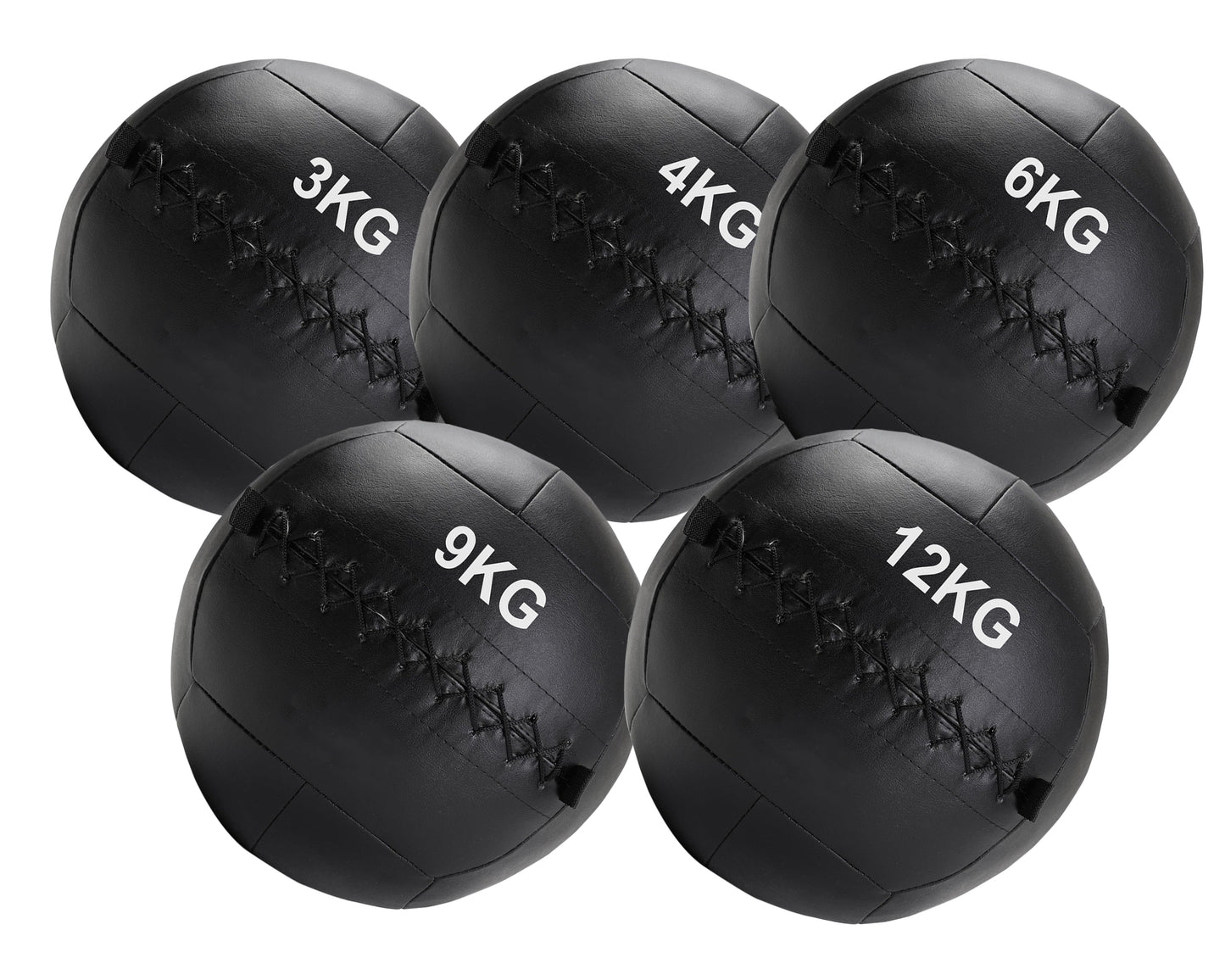 Wall Ball Medicine Ball Set – 3kg to 12kg Vinyl Balls for CrossFit, HIIT & Core Training – Heavy-Duty, Double-Stitched Design